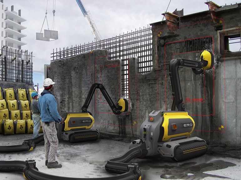 ERO Robot Crushes Buildings and Recycles Their Concrete